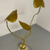 Rhubarb leaf floor lamp brass design Tomaso Barbi Italy an70