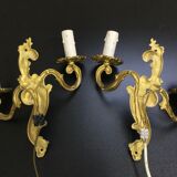 Paire d'appliques en bronze style Louis XV