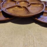 Set of 3 teak plates