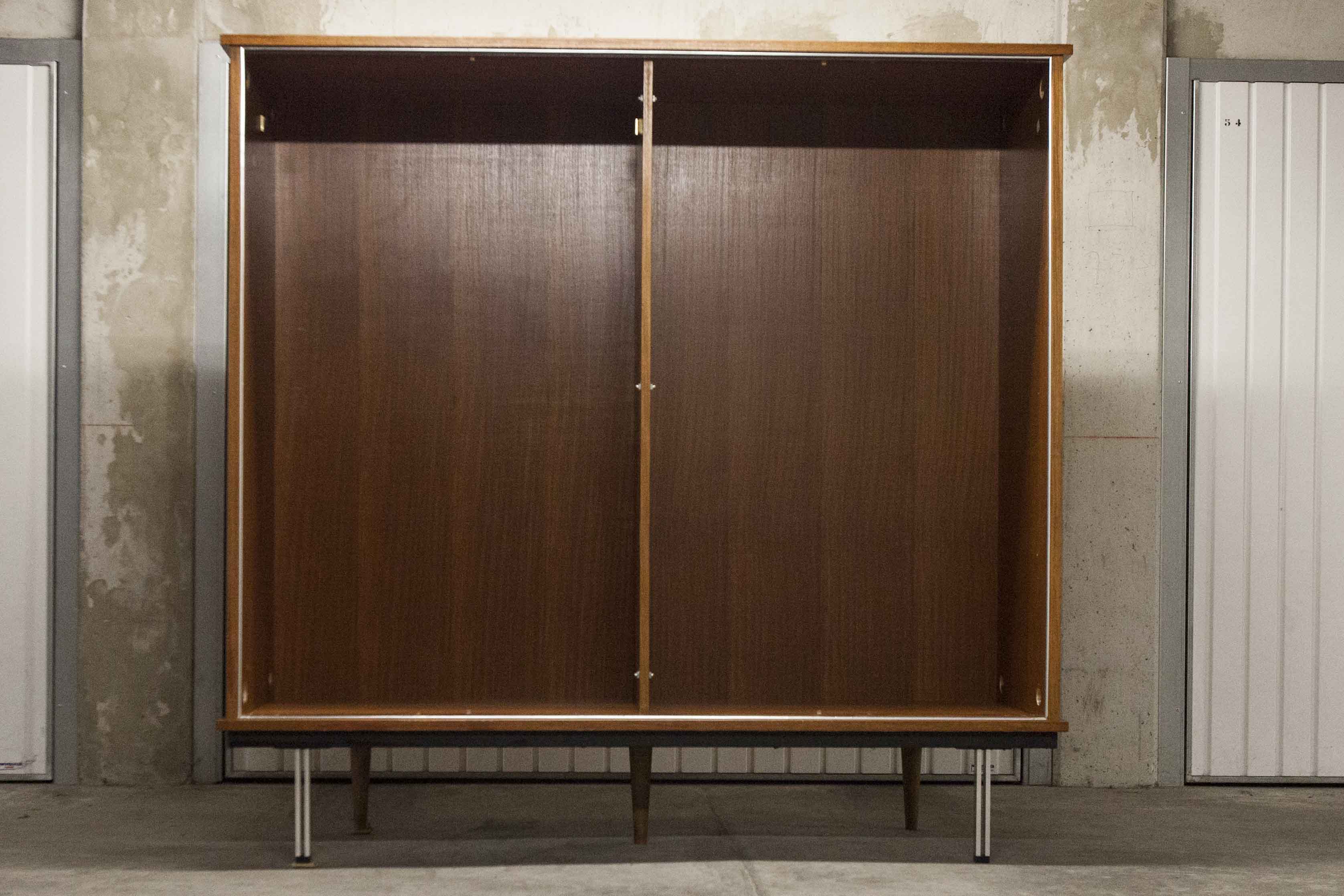 Wardrobe 1970 teak 4 doors half wardrobe half shelf 182 cm