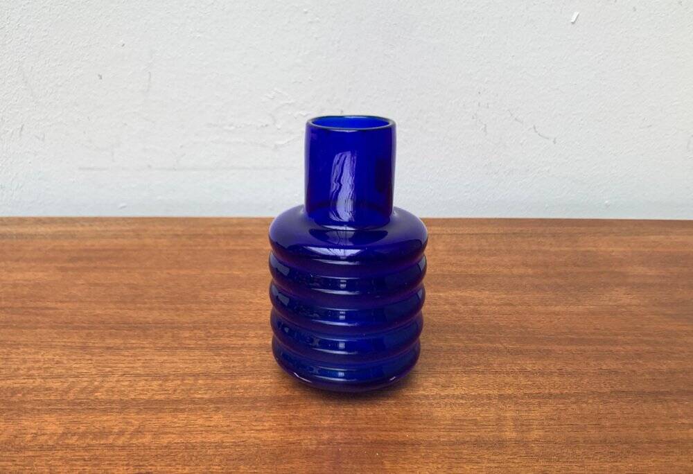 Glass vase from the GDR, mid-century from Veb Glaswerk Harz Derenburg, 1960s.