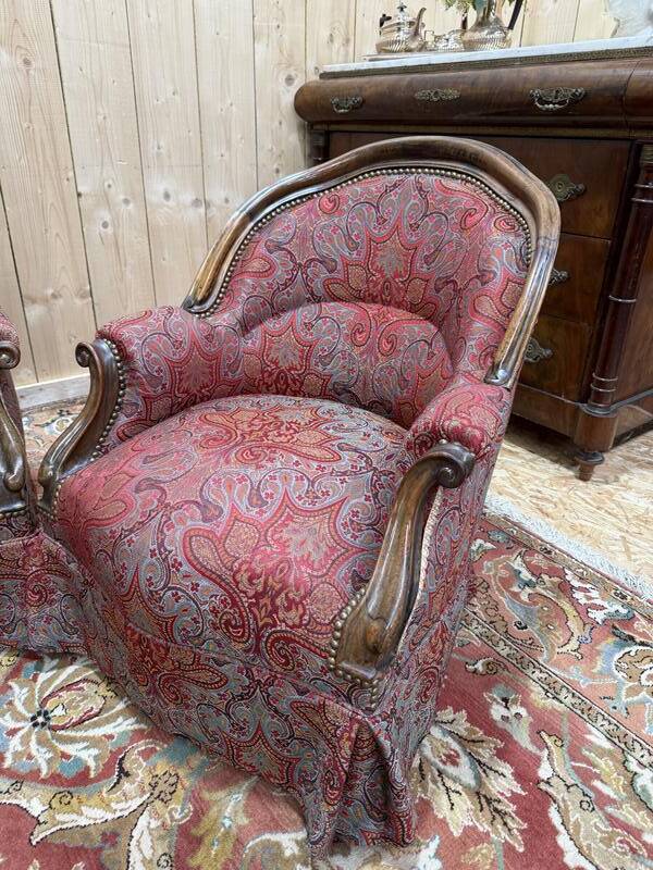 Suite de 4 fauteuils crapaud époque Napoléon III