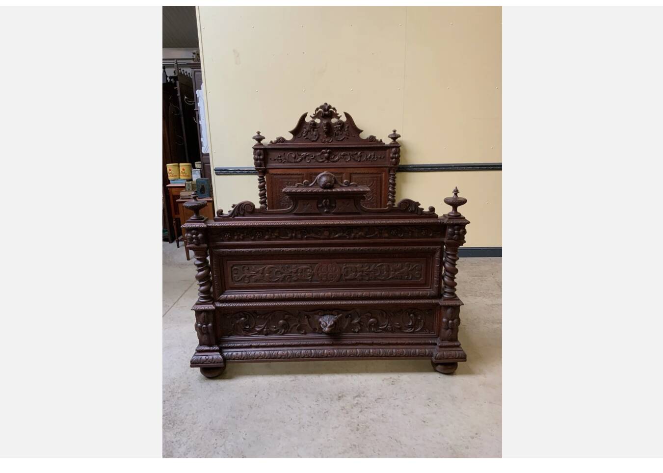 Antique monumental Neo-Renaissance bed