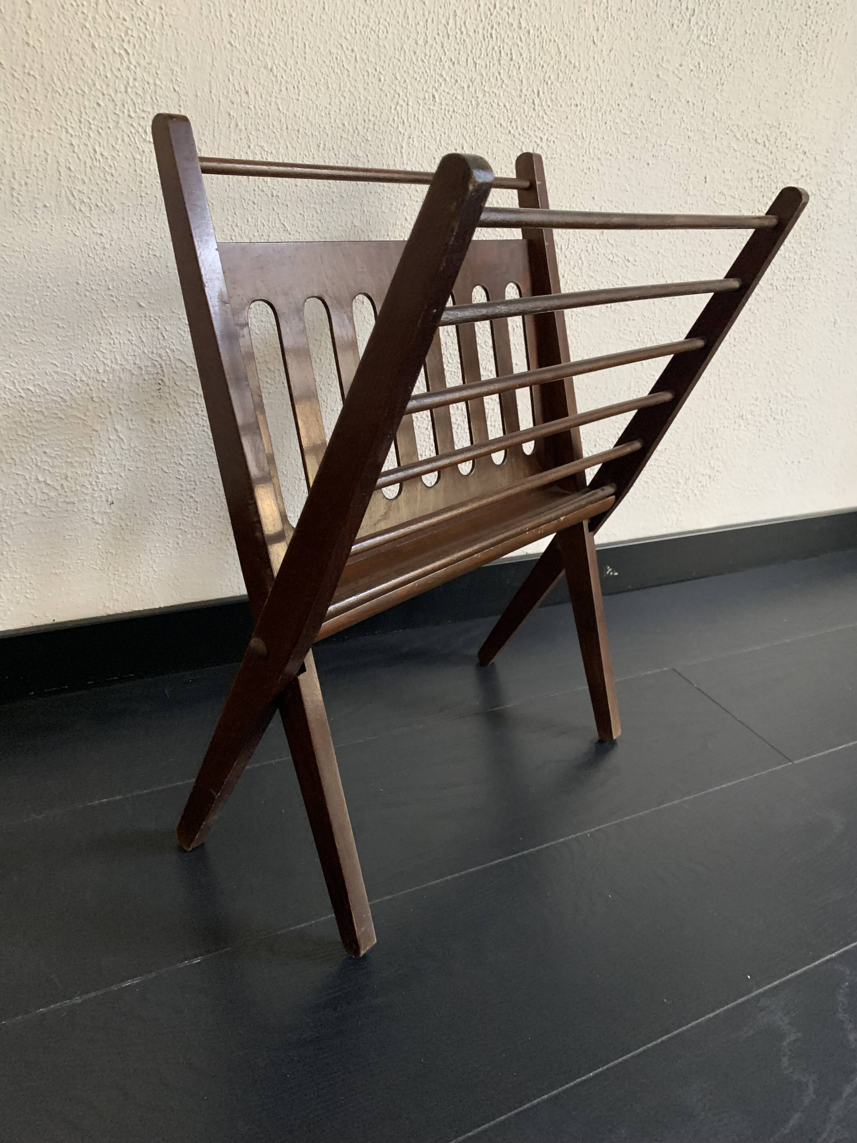 Vintage magazine rack 1960 Cees Braakman vinyl magazines - 56 x 45 cm
