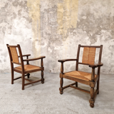 Pair of neo-Basque armchairs