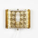 Brass an pressed glass square wall lamps by Carl Fagerlud for Orrefors, 1960