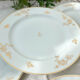 6 flat plates porcelain Limoges golden white