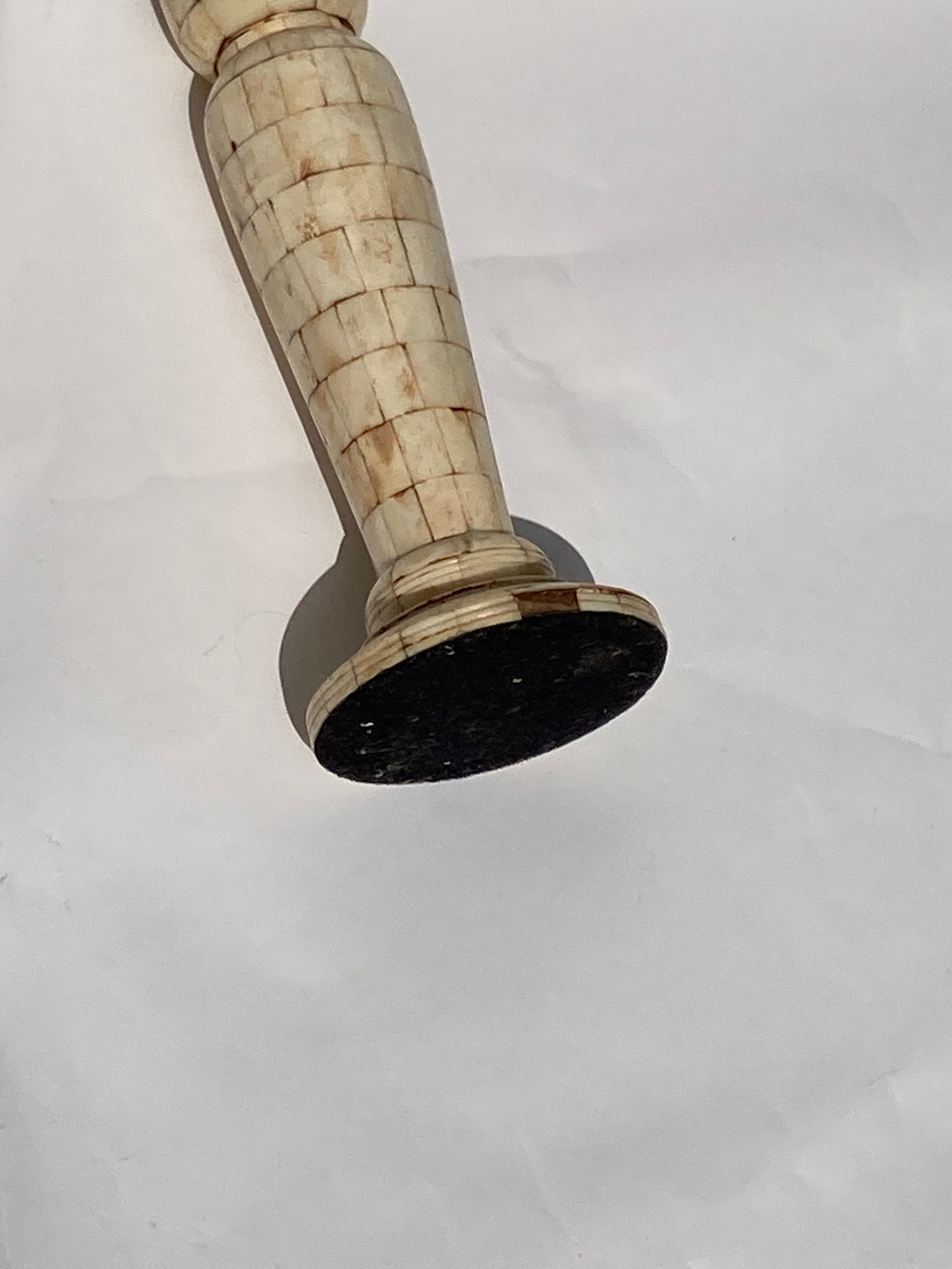 Grand tour bone inlay candle holders, candle sticks and obelisk, ca 1895 France