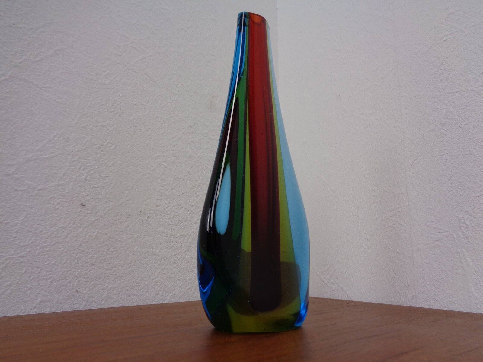Murano Glass Teardrop Vase by Flavio Poli, 1960s