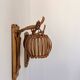 Vintage pair of rattan wall lights, France, 1950.