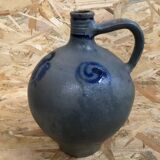 Ancienne jarre huilier grès bleu alsace décoration xixeme vintage