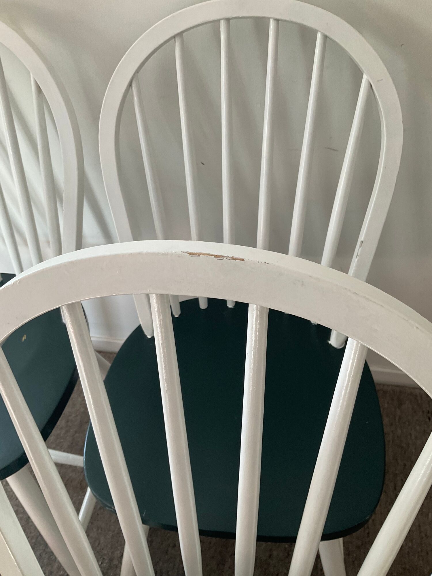 Series of 4 Scandinavian wooden chairs 60s-70s