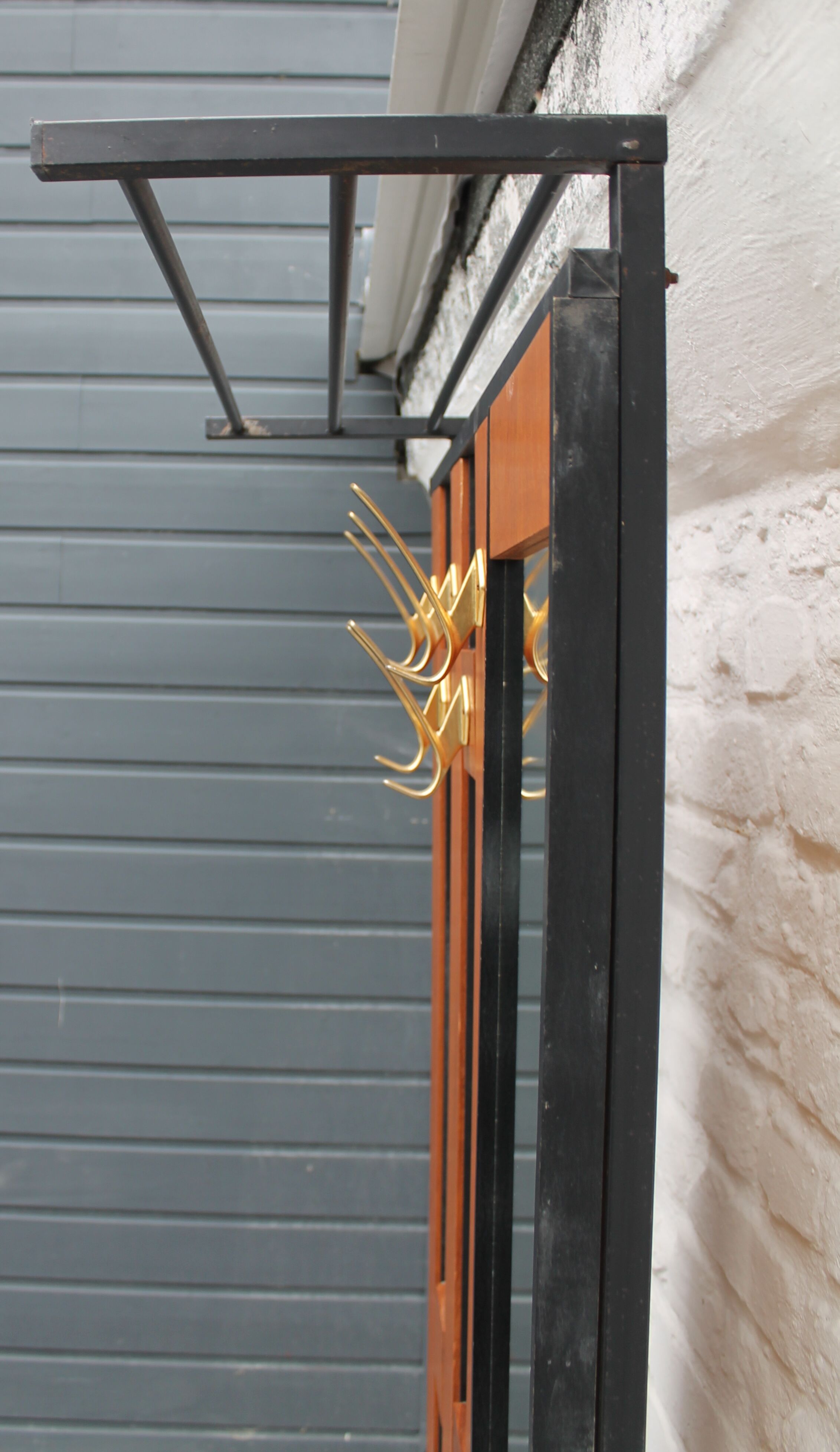 Vintage coat rack with bench and mirror 1960