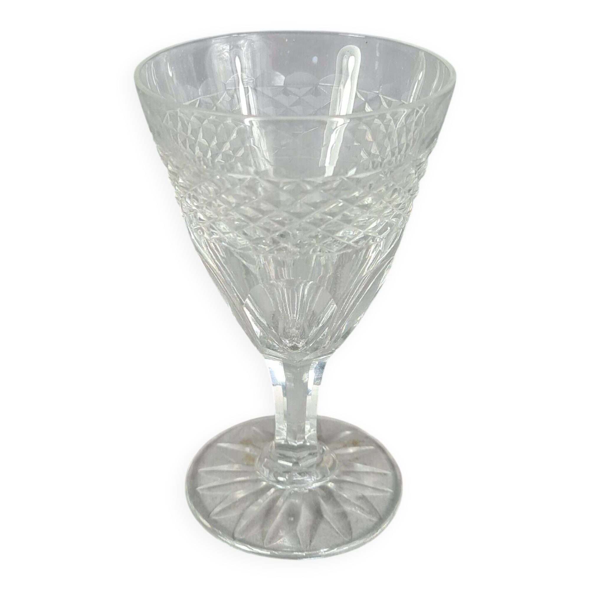 Set of 6 antique cut crystal aperitif glasses. Perfect condition. SC