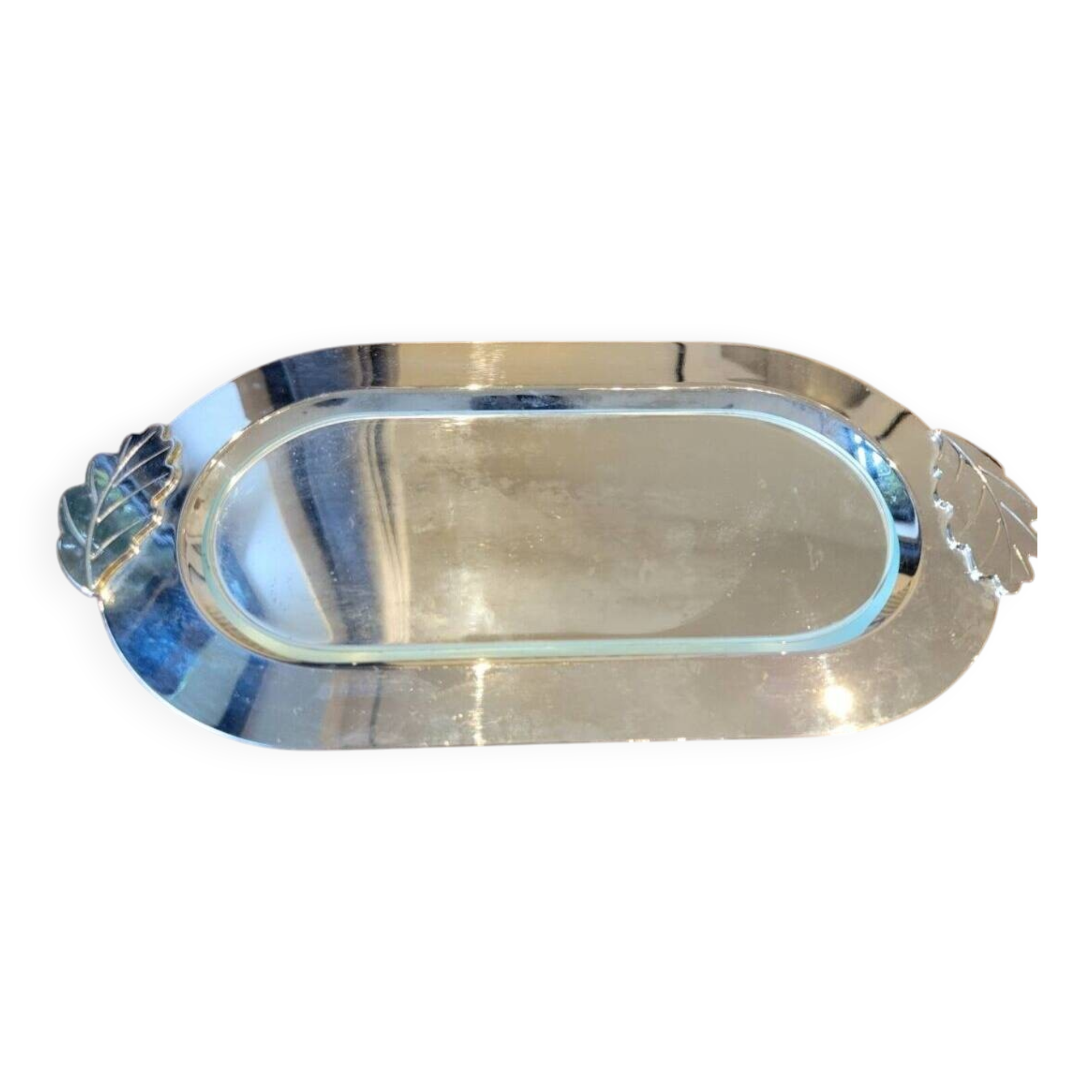 Silver foie gras dish with glass window