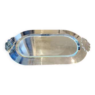 Plar à foie gras en argent et sa vitre en verre