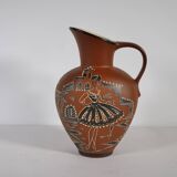 Vase en céramique peint à la main du milieu du siècle par E. Knopp pour Marzi & Remy, années 1950