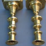 Two modern brass candlesticks