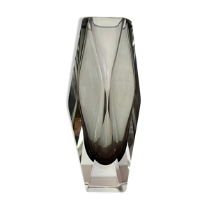 Vase en verre à facettes - sommerso murano