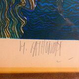 LITHOGRAPHY Nude woman "The board", numbered 49/100 and signed MICHEL MATHONNAT