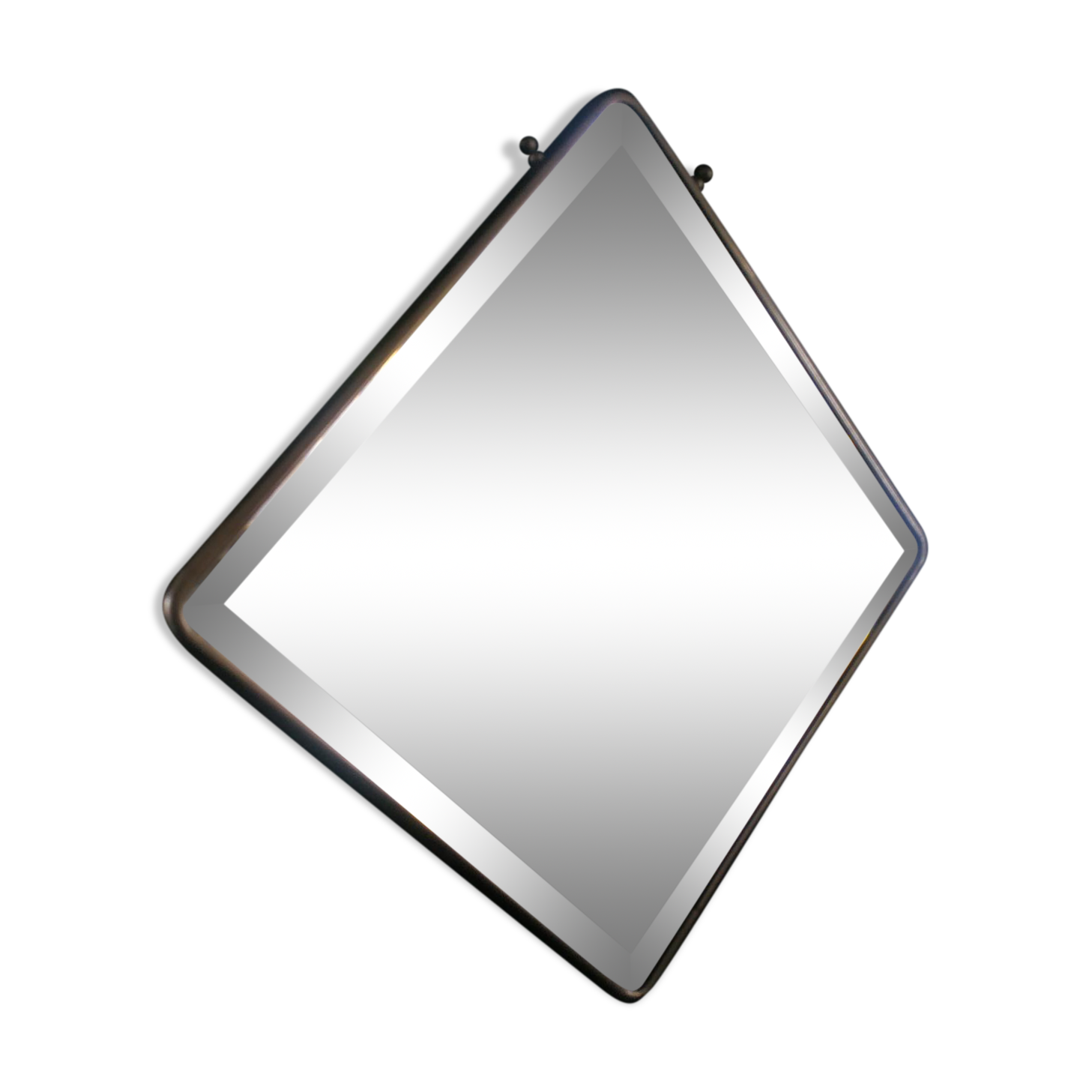 Antique beveled mirror atypical barber 1930 26x26cm