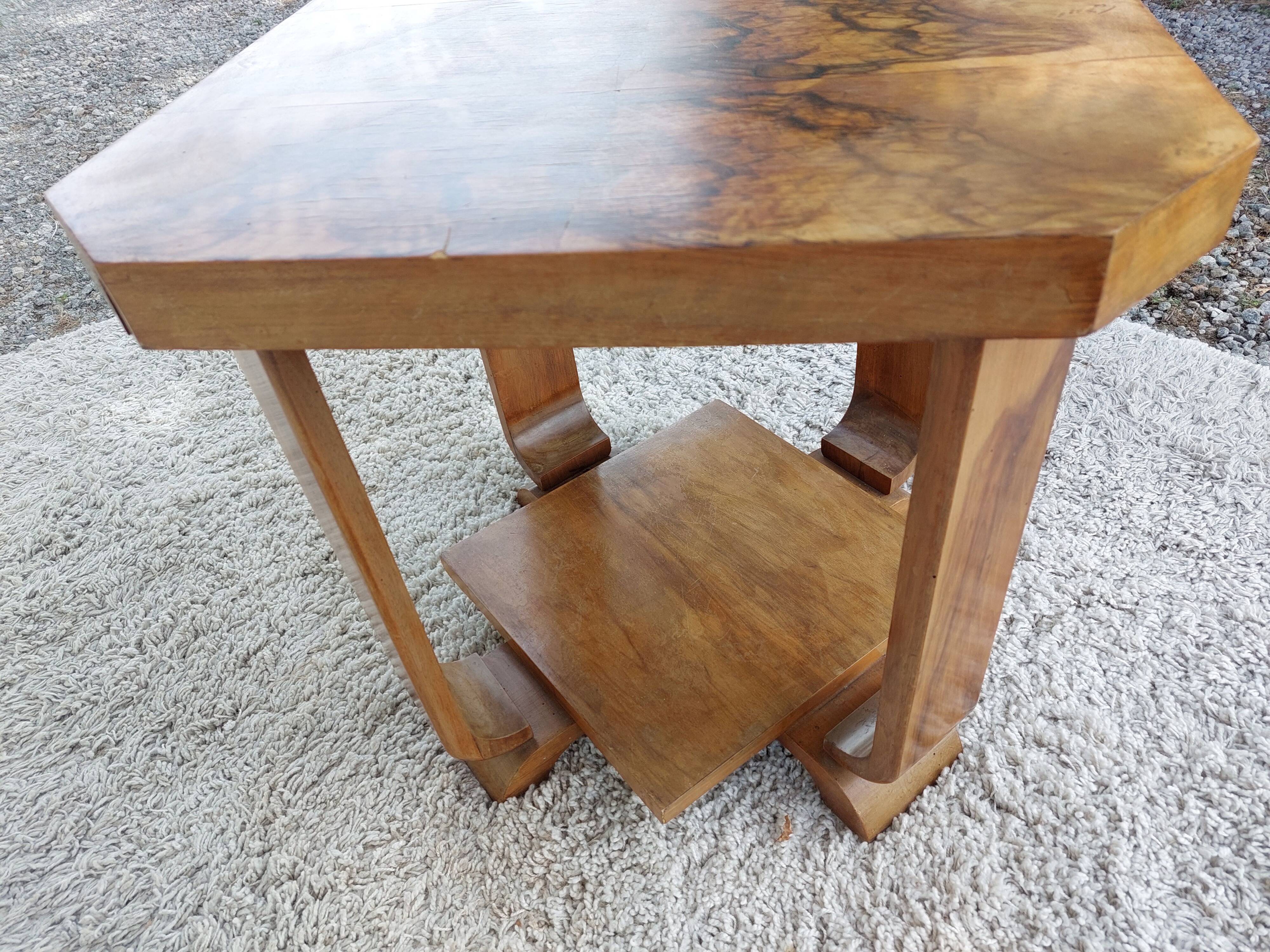 Square art deco pedestal table