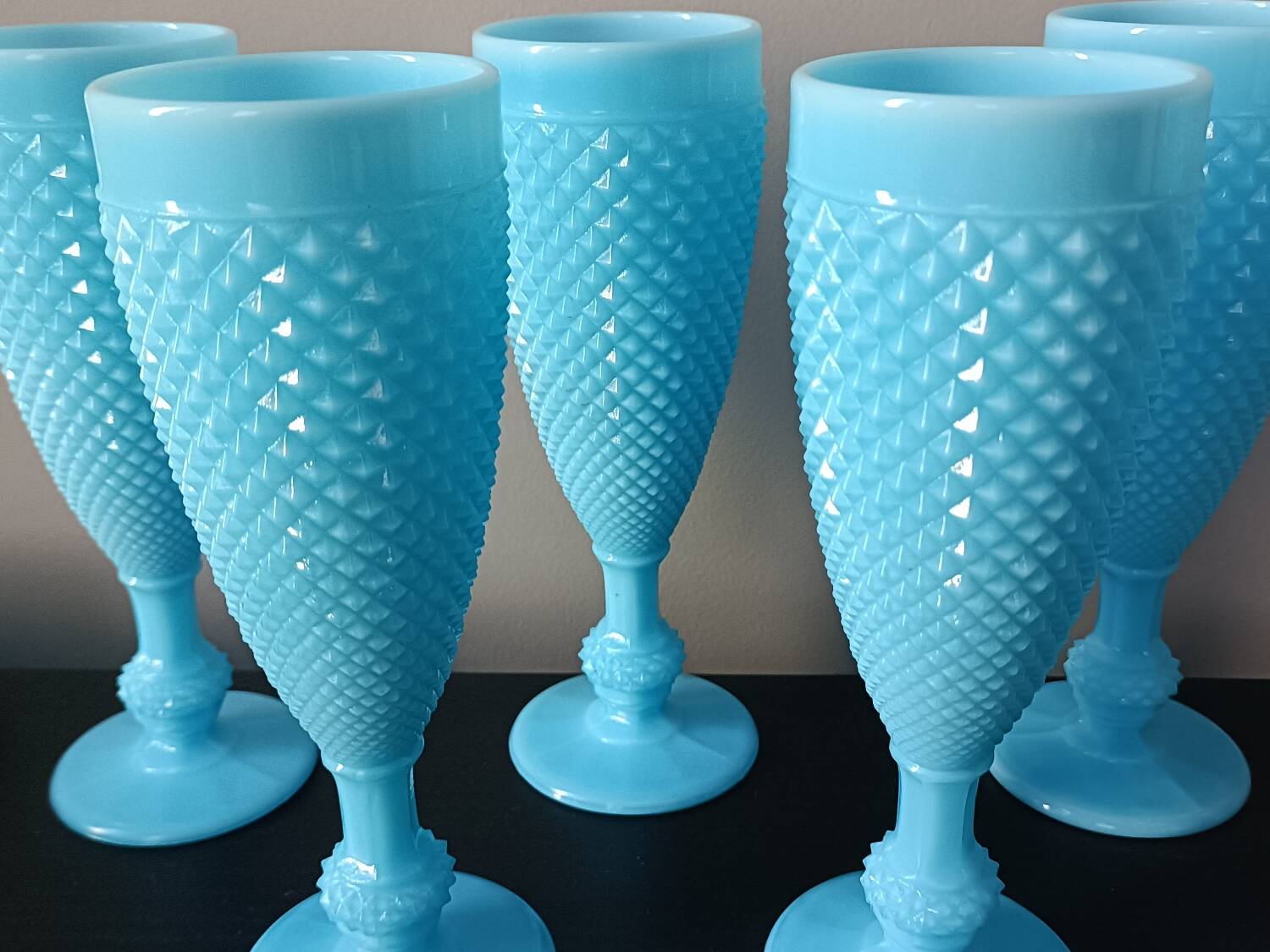 Turquoise Opaline Flutes