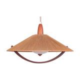 Ceiling Lamp in Teak and Sisal from Temde, 1960s