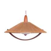 Ceiling Lamp in Teak and Sisal from Temde, 1960s
