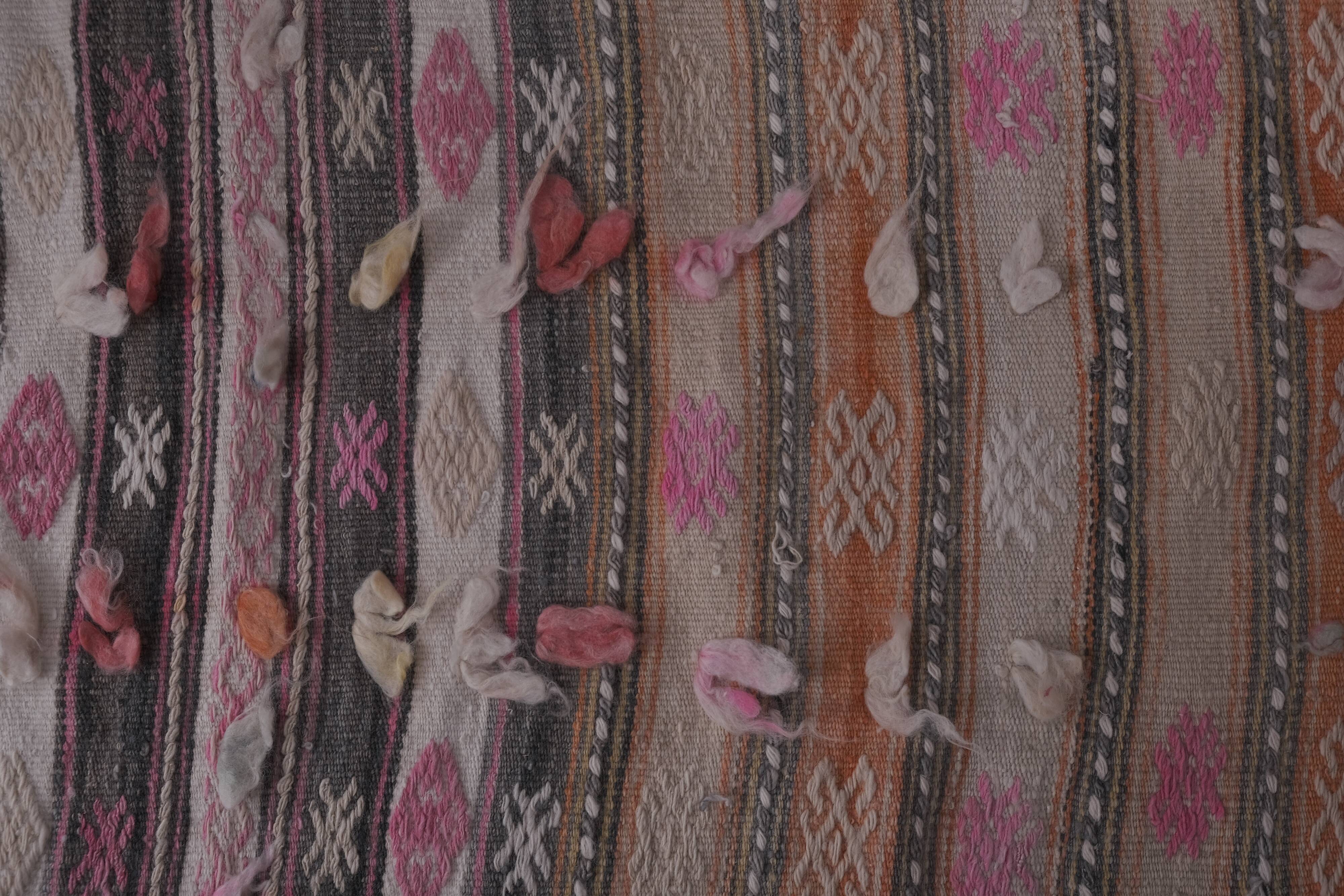 Vintage Turkish rug from Oushak, hand-woven 54x703 cm