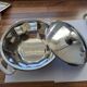 Stainless steel serving bowl with lid + matching tray
