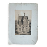 Lithograph Château de Sansac, Loches
