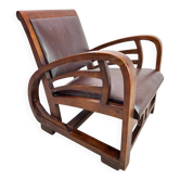Fauteuil lounge art déco français