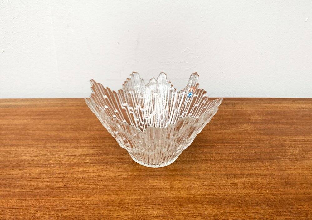 Mid-Center Finnish Revontulet Glass Bowl by Tauno Wirkkala for Humppila