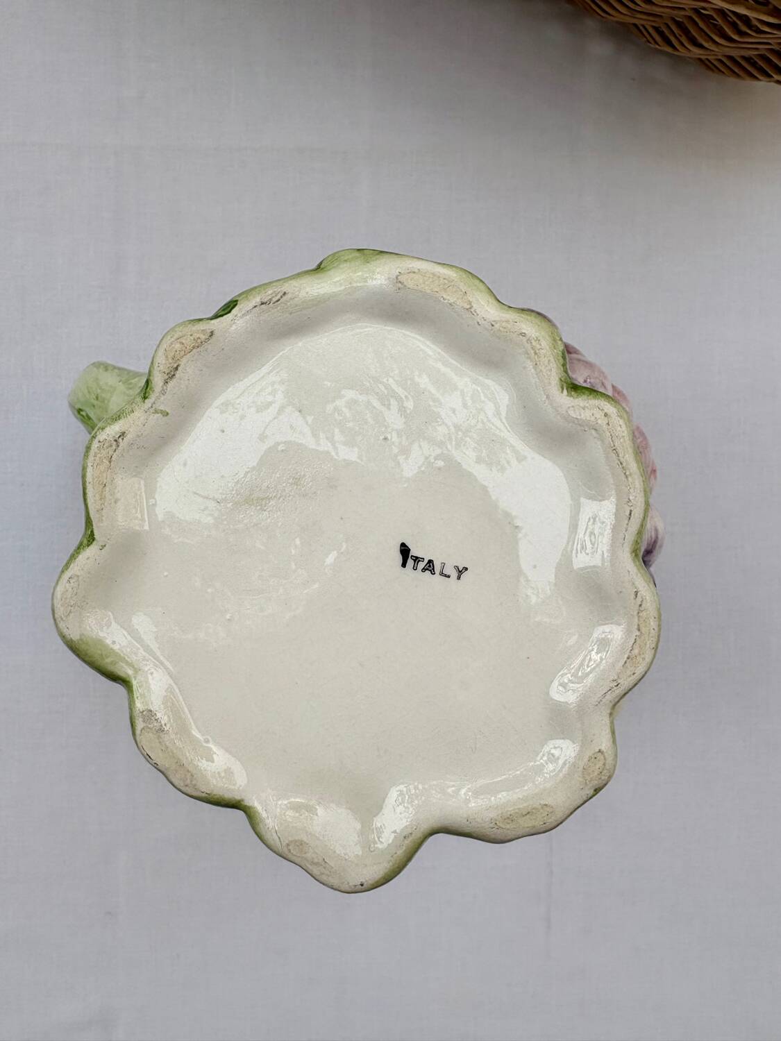 Majolica Italy slip pitcher