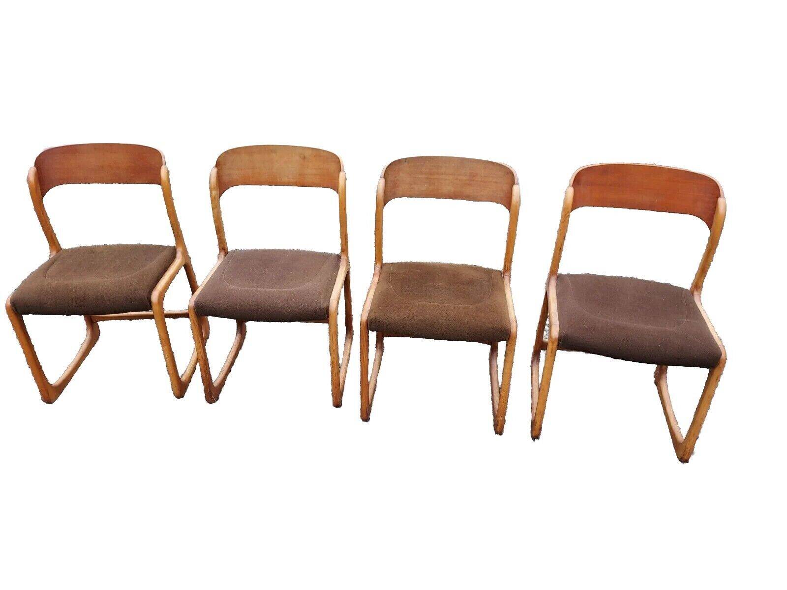 beech sled chairs x 4
