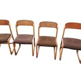beech sled chairs x 4