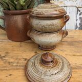 Artisanal stoneware tureen bowls