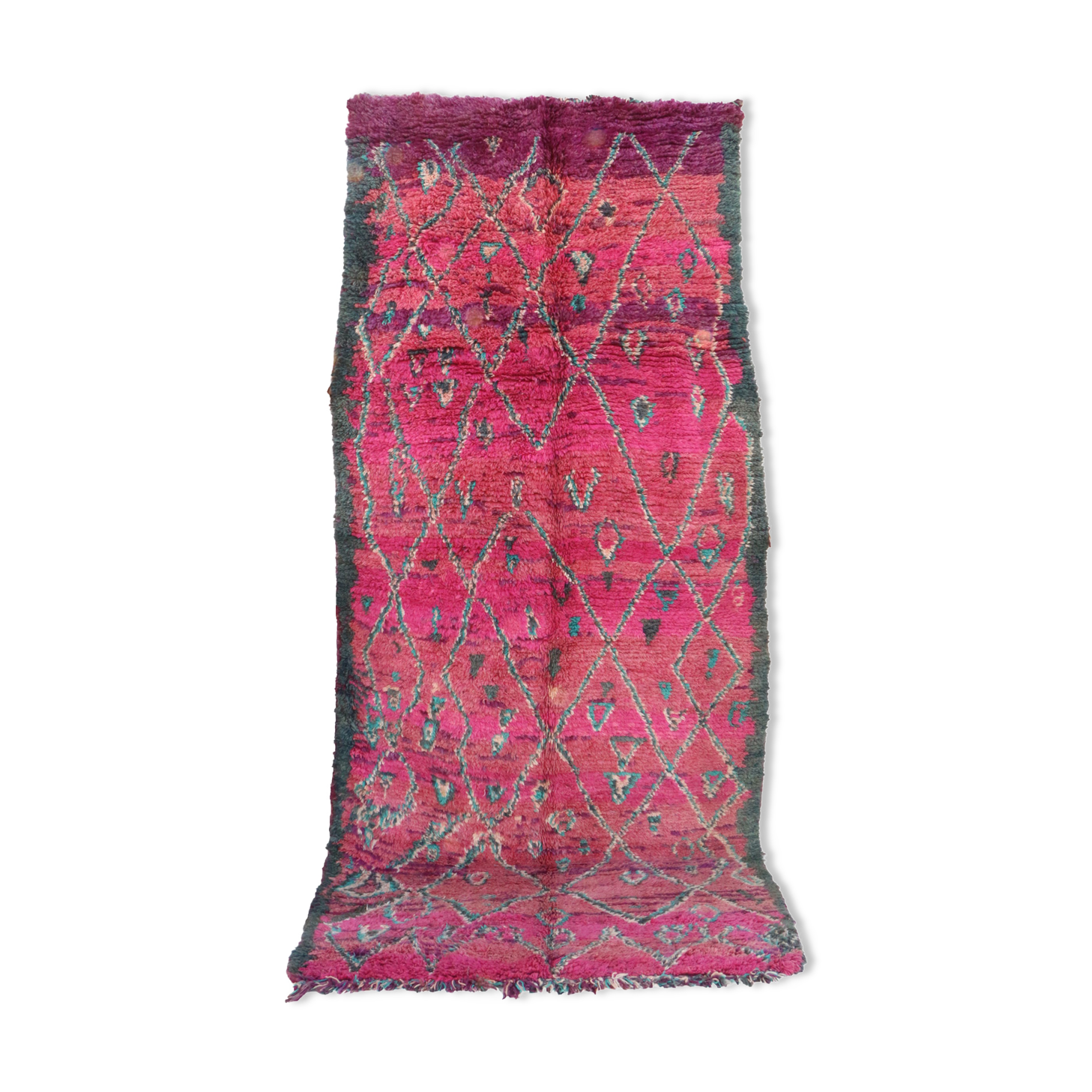 Tapis marocain rose 178 x 400 cm
