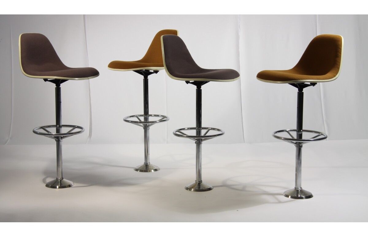 Vintage Bar Stools By Ray & Charles Eames For Herman Miller, Set Of 4