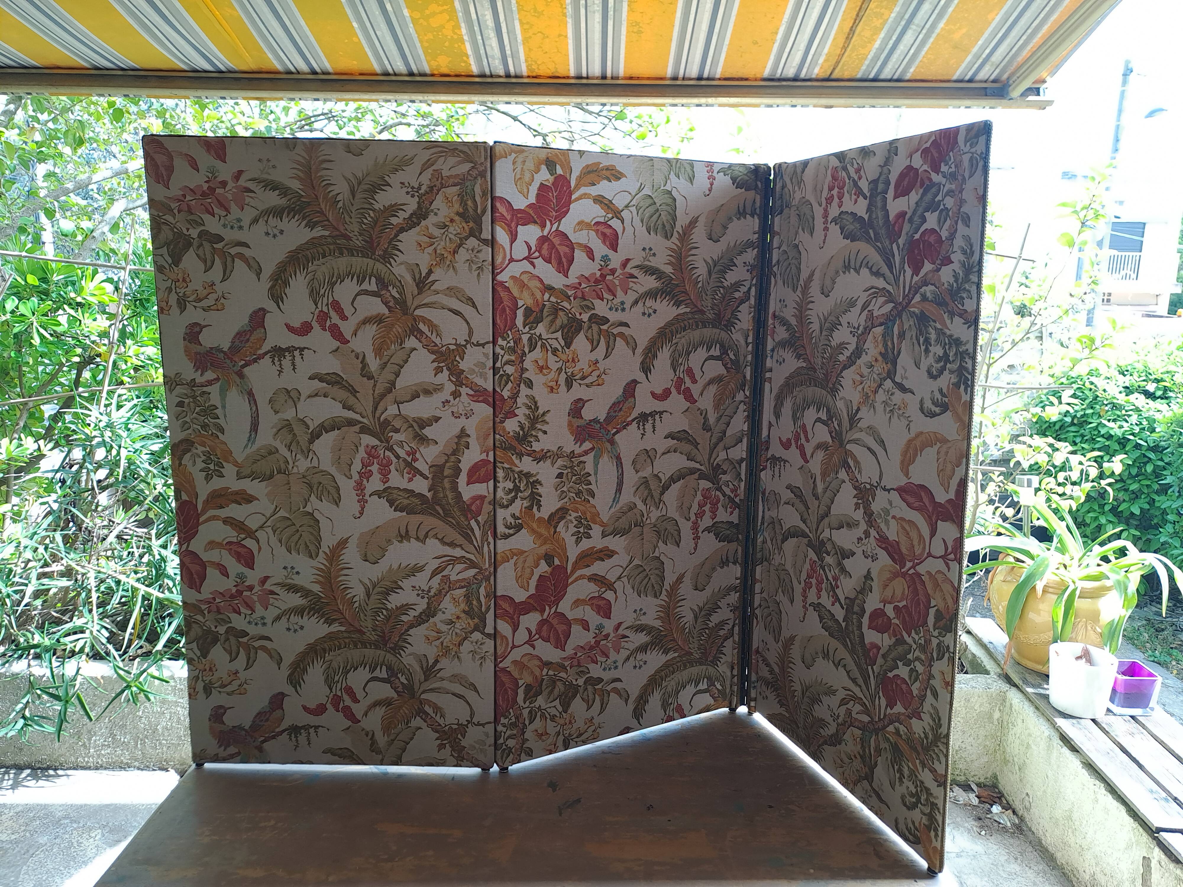 30'S French Tapestry Screen, XX-style classic printed canvas, 3 panels