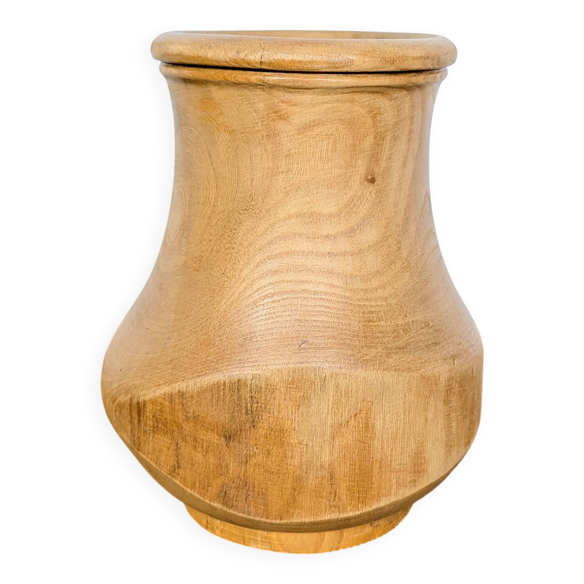 Turned wooden vase