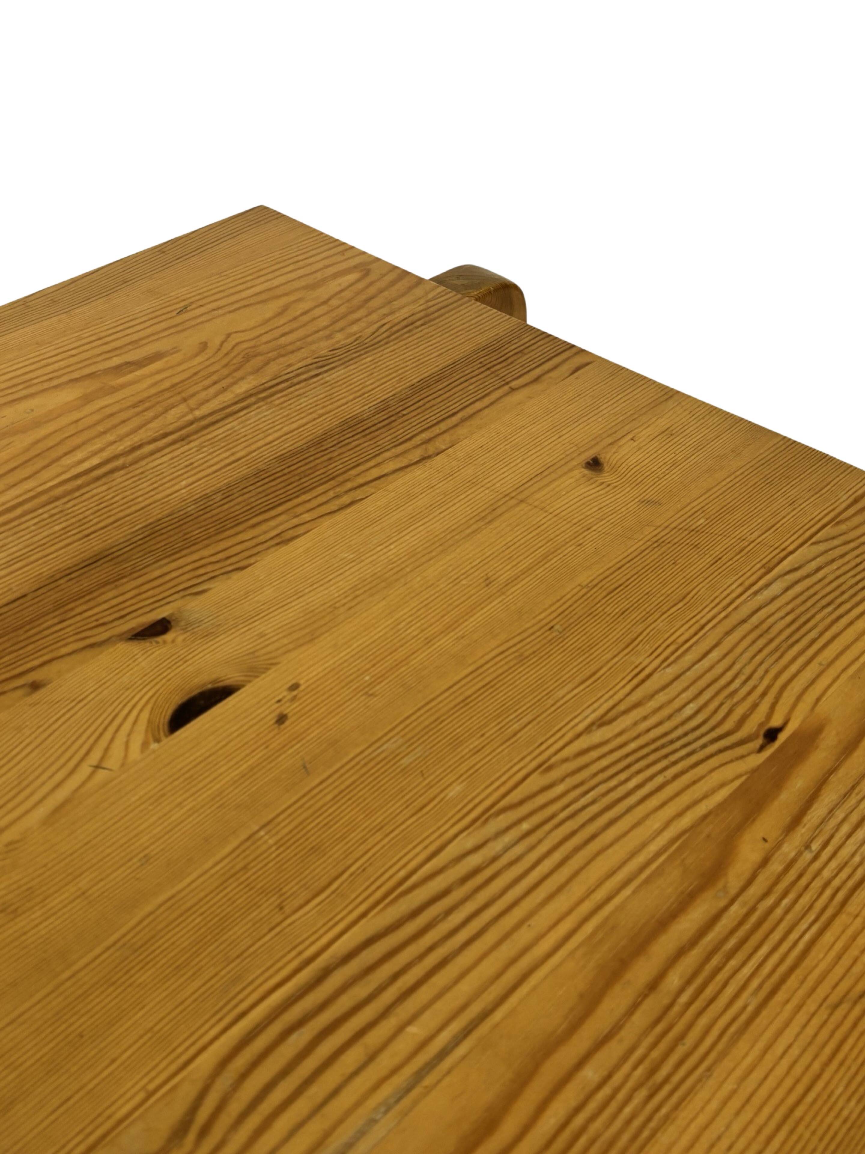 Vintage coffee table pinewood minimalist 1970s design