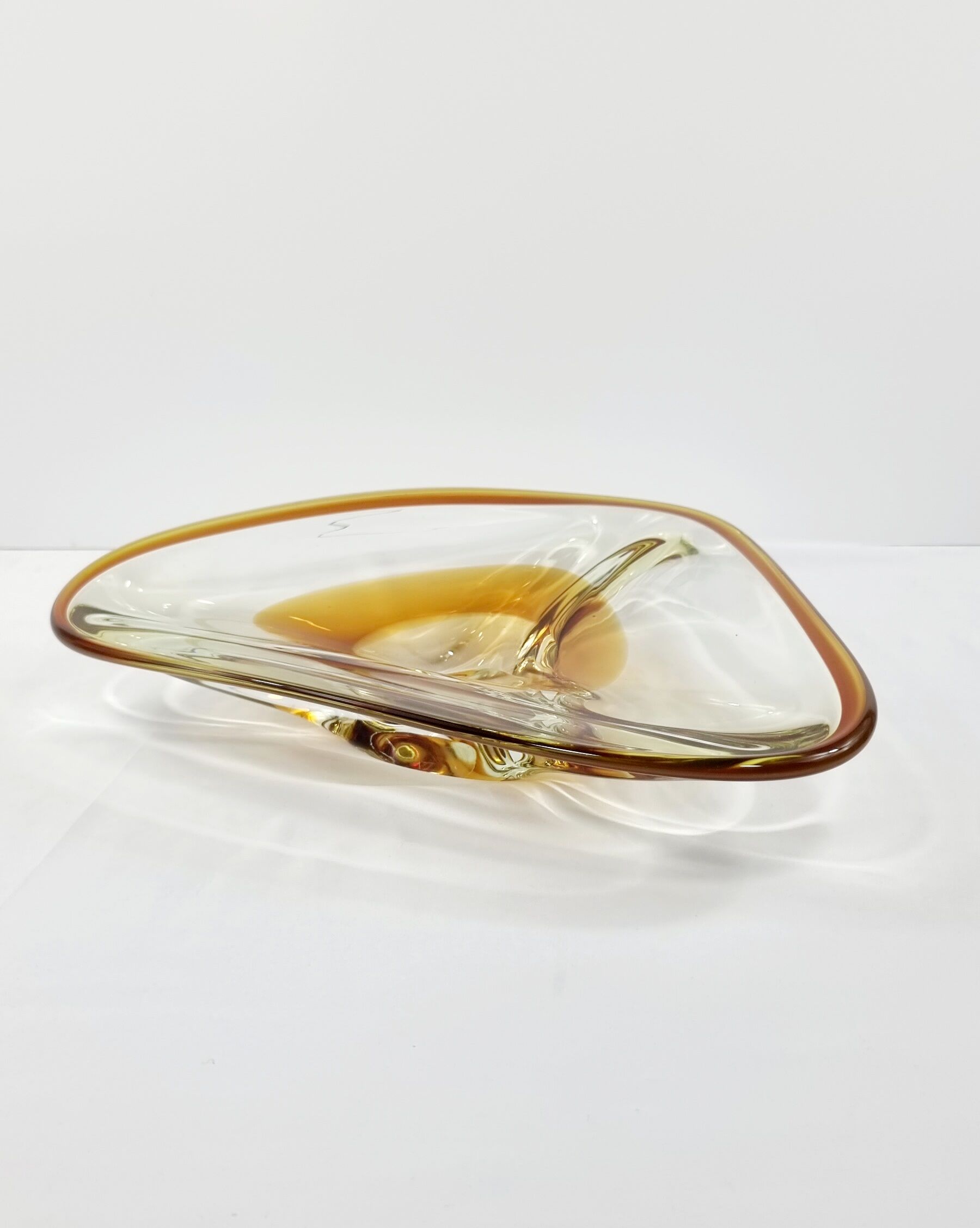 Vintage Amber Murano Style Glass Pocket Cup