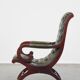 Green cow leather chesterfield armchair combined with wood