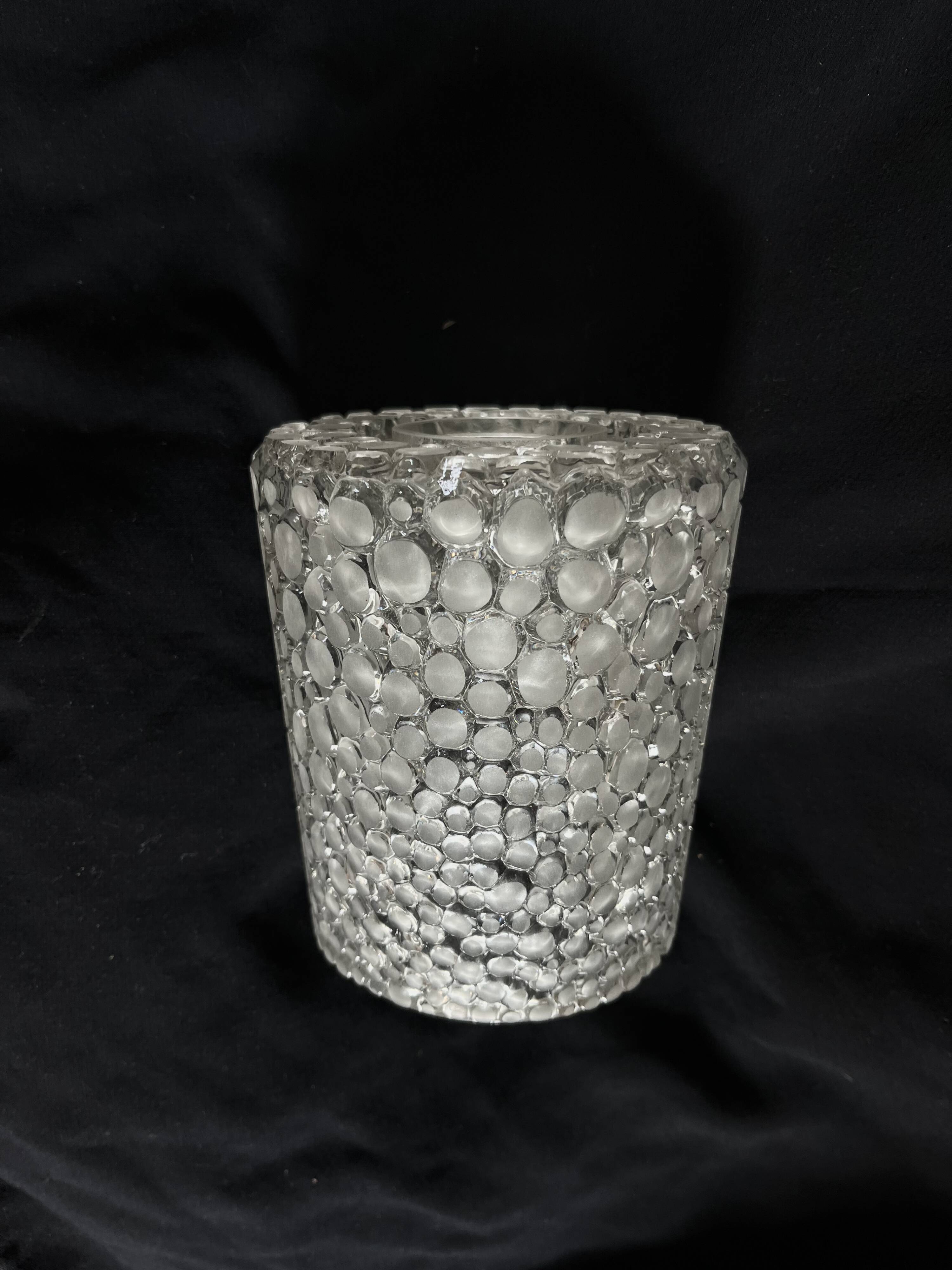 Small cylindrical glass bubble pendant light