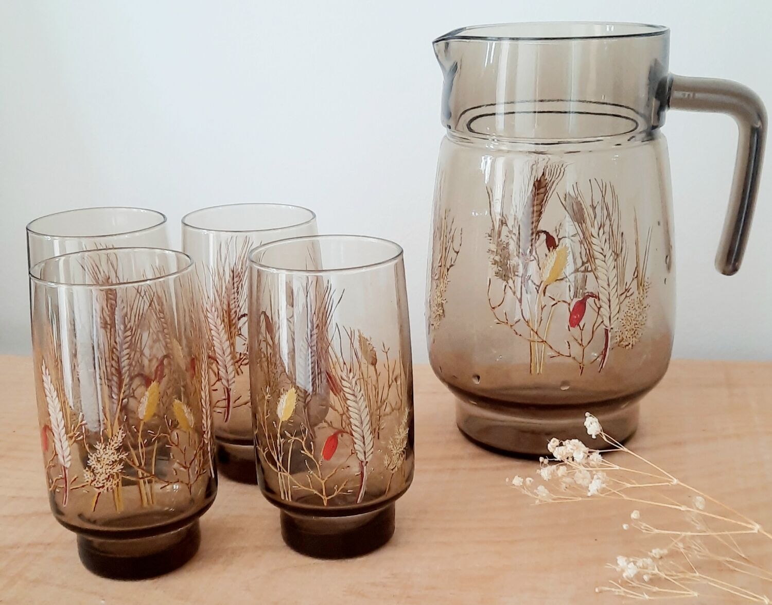 Vintage smoked glass decanter