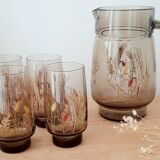 Vintage smoked glass decanter