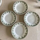4 ironstone plates.