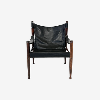 Erik Wørts for Niels Eilersen rosewood and leather lounge chair